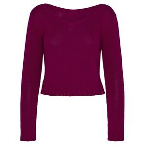 Charlott Fuchsia Cotton Sweater Women